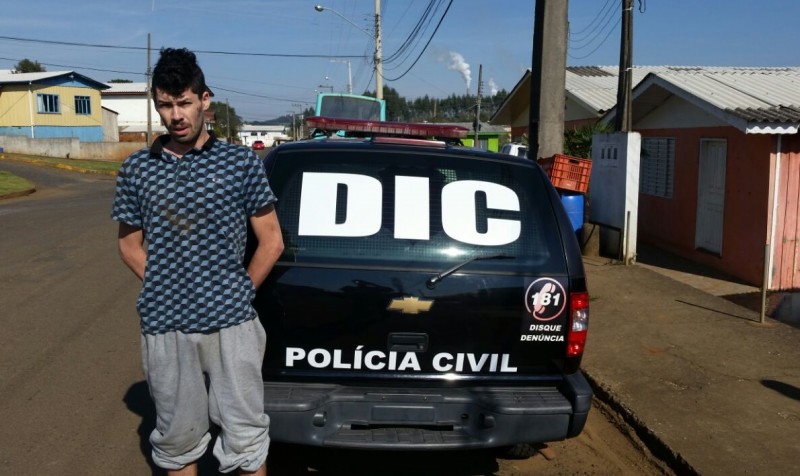 Autor do assalto ao taxista é localizado pela polícia em Fraiburgo. Foto:Polícia Civil/Divulgação