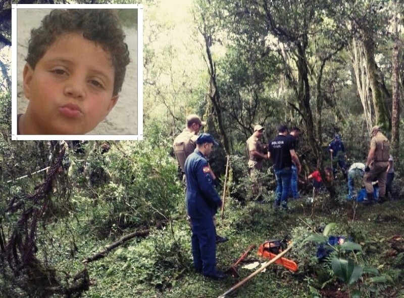 DNA confirma que corpo encontrado é do menino desaparecido. Foto:Bombeiros Fraiburgo/Divulgação