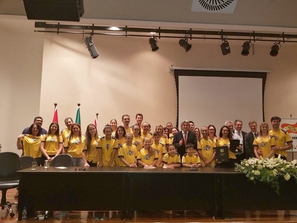 Honraria concedida pelo Conselho Estadual de Esporte reconhece o trabalho de mais de 20 anos da  Associação Joaçabense de Voleibol ao desporto catarinense.