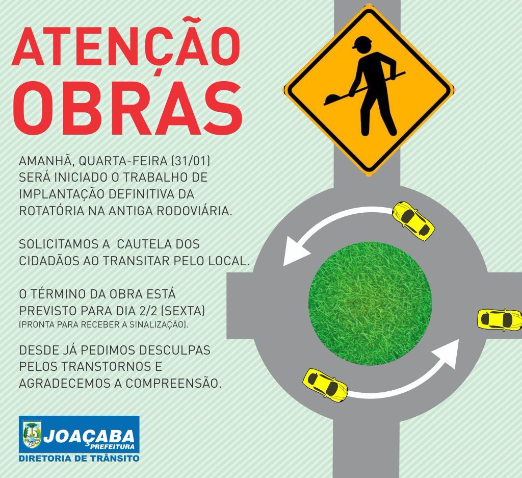 Obras de alterações na rótula da antiga rodoviária terão sequência nesta quarta-feira