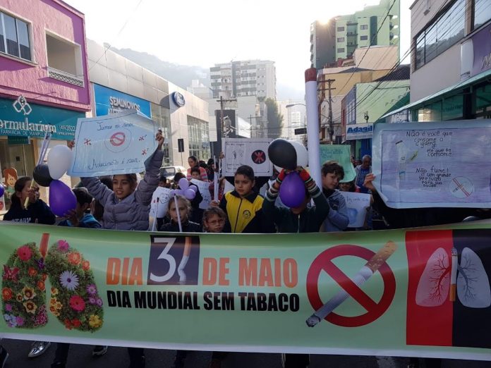 Caminhada marcou o Dia Mundial sem Tabaco em Joaçaba