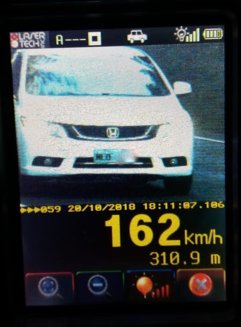 Radar flagrou veículo Honda Civic a 162 Km/h