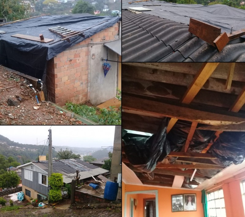 Temporal causa danos no bairro São Jorge em Herval d' Oeste