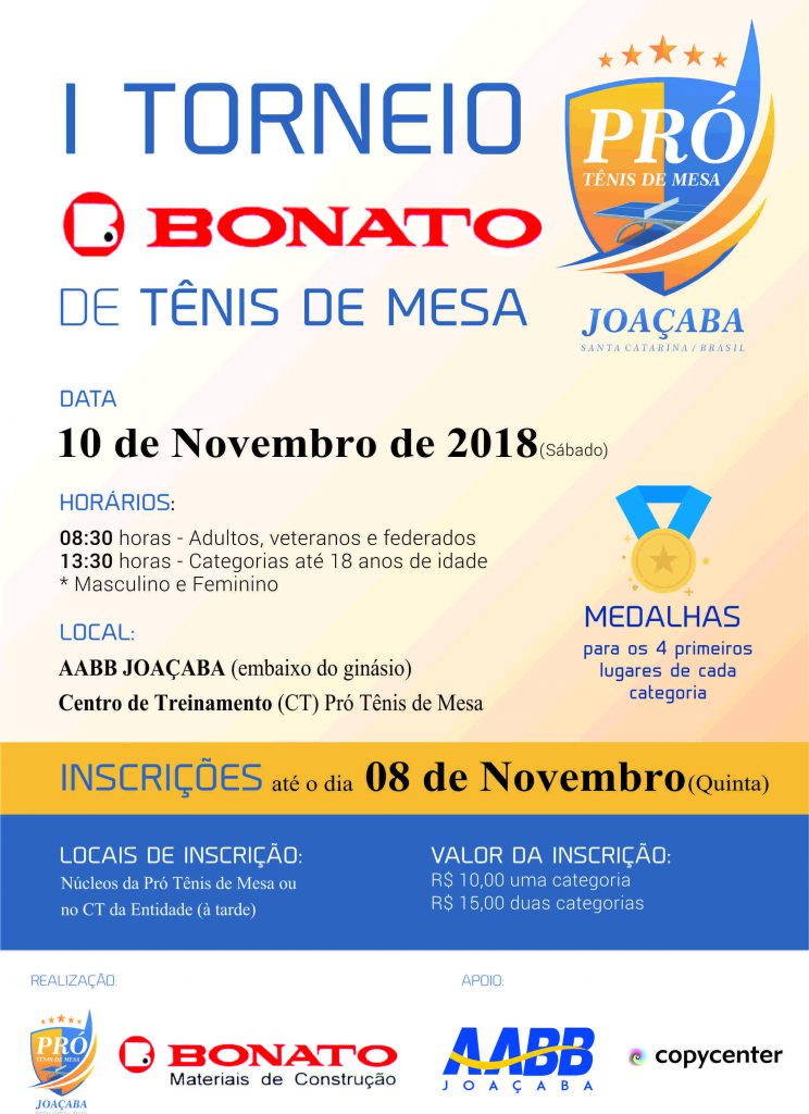 Torneio Bonato Nov 2018 - Cartaz