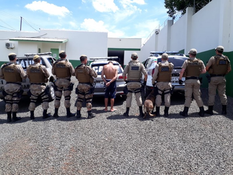 Indiozinho é recapturado pela Polícia Militar em Herval d´Oeste.Foto:Polícia Militar/Divulgação