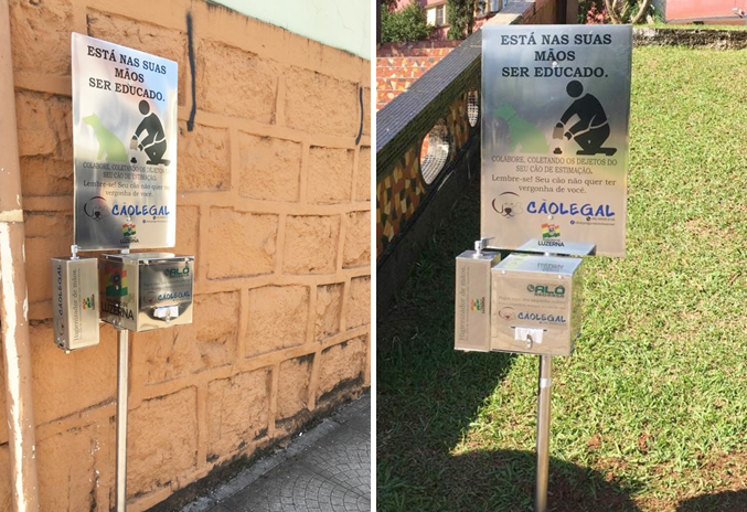 Luzerna inova com instalação de dispensers para fezes de animas